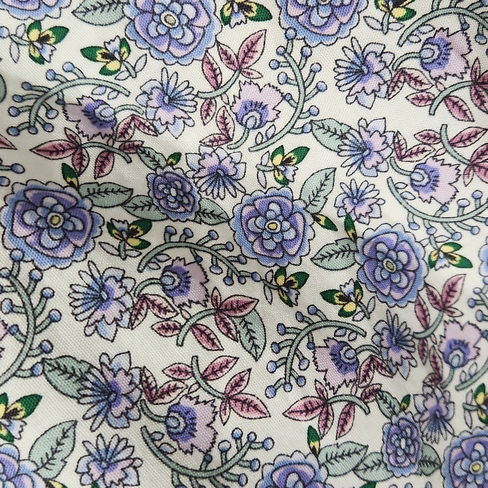 LOFT Floral Peasant Blouse XXS (0-2) Whimsical Boho Cottagecore Tie Waist Top - Picture 10 of 12